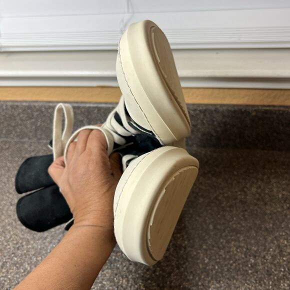 Rick Owens Canvas High Top Sneaker Black Mens Size EU Size 45-46 US 12-13 Zip Up - Picture 6 of 12